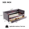 Sofa bed with drawers, modern velvet upholstered sofa bed with button tufted sofa bed frame with double drawers, bedroom living room furniture - 4 of 4