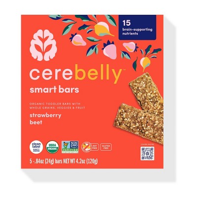 Cerebelly Organic Strawberry Beet Smart Snack Bars - 5pk
