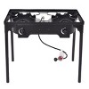Costway Double Burner Gas Propane Cooker Outdoor Picnic Stove Stand BBQ Grill - 4 of 4