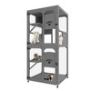 YOOCOZZ Catio  Indoor and Outdoor Cat Enclosure Window Access, 4 Tiers Cat House with Wheels, Resting Box & Waterproof Roof-Gray - 2 of 4