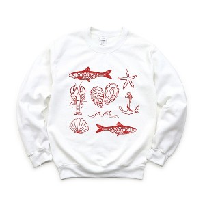 Simply Sage Market Women's Graphic Sweatshirt Fisherman Collage - 1 of 4