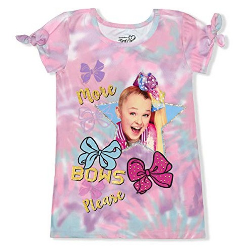 Nickelodeon Girl's Jojo Siwa More Bows Please Short Sleeve Tie Dyed  Shirtdress For Kids : Target