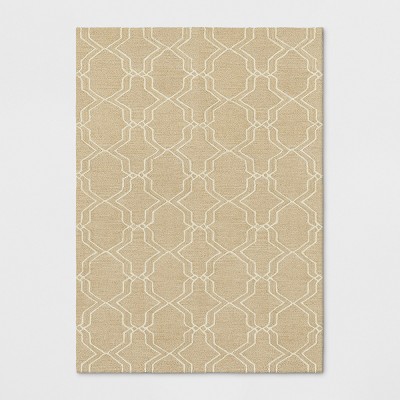 5'x7' Trellis Elevated Fretwork Tufted Area Rug Tan - Threshold™