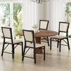 VECELO Foldable Dining Chairs Set of 2/4/6, No Assembly Heavy-Duty Metal Frame, Kitchen and Living Room Chairs, Black/Brown - 3 of 4