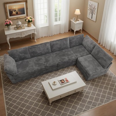XIZZI Luxury Modular Sectional Sofa Couch, Oversized Cloud Couch for Living Room, Deep Seat Upholstered Convertible Sleeper Sofa