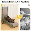 SEVOBAL L-Shape Cat Scratcher Lounge Corrugated Cardboard Scratching Pad for Indoor Cats Durable Cat Furniture with Feather Spring Toy Cartoon Design - 4 of 4