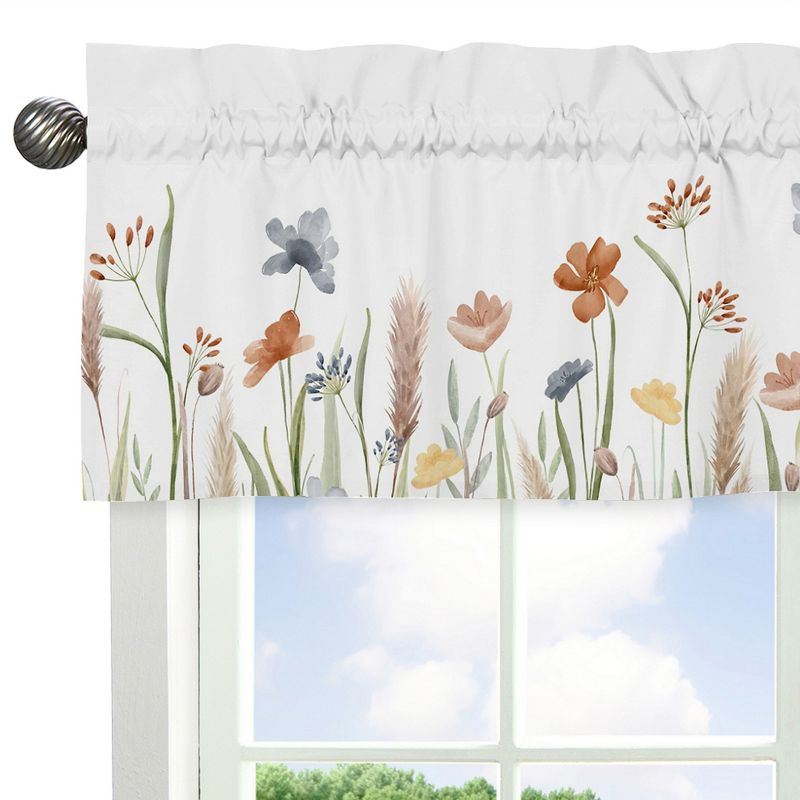 Sweet Jojo Designs Window Valance Treatment 54in. Watercolor Floral Garden Multicolor, 4 of 7