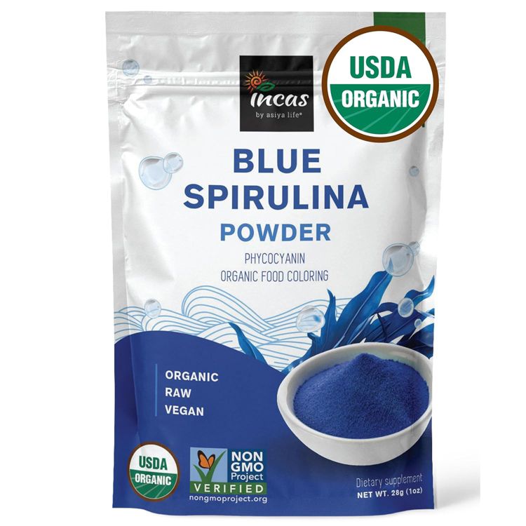 INCAS 100% USDA Organic Blue Spirulina Powder (Phycocyanin Extract), 1 Ounce | 28 Servings, 1 of 4