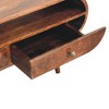 35" Solid Mango Wood California Circular TV Stand with 2 Drawers, Open Slot, and Nordic Legs for Living Room and Bedroom - 3 of 4
