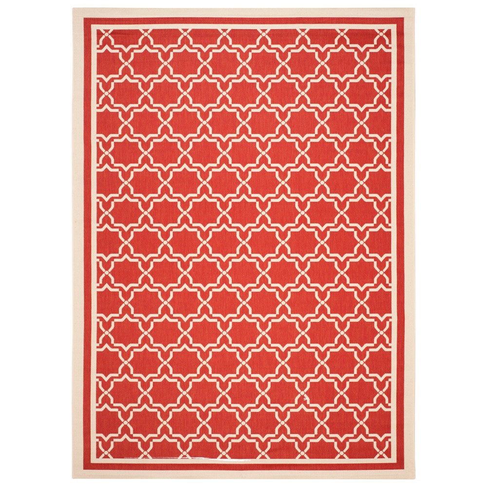 8'X11' Rectangle Isla Patio Rug Red/Bone - Safavieh Aylesburg Outdoor rugs bring interior design style to busy living spaces, inside and out. Aylesburg is beautifully styled with patterns from classic to contemporary, all draped in fashionable colors and made in sizes and shapes to fit any area. Aylesburg rugs are made with enhanced polypropylene in a special sisal weave that achieves intricate designs that are easy to maintain - simply clean with a garden hose. Aylesburg indoor-outdoor rugs are made with durable synthetic materials to help them to withstand high traffic and natural weather elements. Size: 8' X 11'. Color: Red/Bone. Pattern: Color Block.