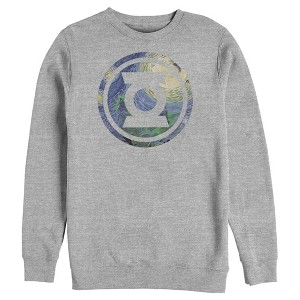 Men's Justice League Green Lantern Starry Night Logo Sweatshirt - 1 of 3