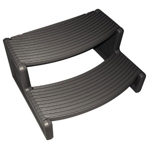 Confer Plastics Handi-Step 2 Step Hot Tub Stairs for Straight & Curved Spas, Outdoor/Indoor Step Stool for Garage, Home & Camping, Charcoal Grey - 1 of 4