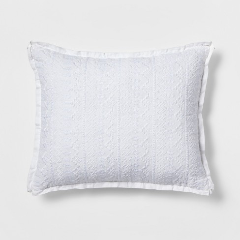 Oblong Embroidered Throw Pillow White Simply Shabby Chic Target