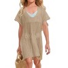 Girls swim cover up crochet swimsuits kids swimwear beachwear tops - 2 of 4