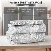 4 Piece Bed Sheets Printed Microfiber Sheet Set Ultra Soft, Easy Care Paisley Printed Sheets - Lux Decor Collection - 2 of 4