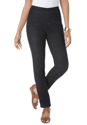 Jessica London Women's Plus Size Tall Straight Leg Stretch Denim Jeggings,  26 T - Black : Target