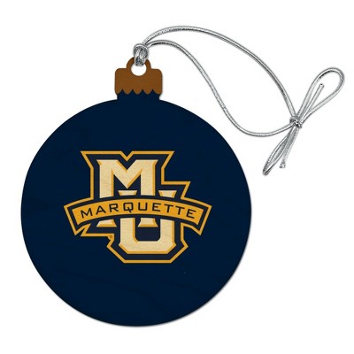 Marquette University Primary Logo Wood Christmas Tree Holiday Ornament