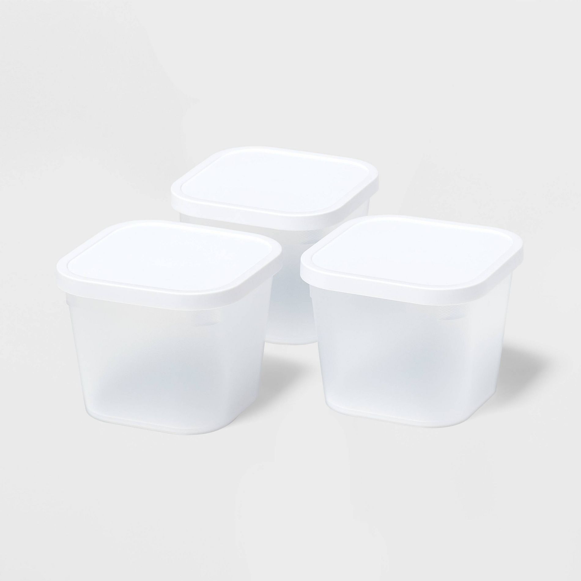 3pk Click in Place 30oz Insert Storage Containers White and Clear - Brightroom™