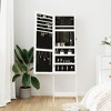 vidaXL Elegant White Jewelry Storage Cabinet with Full-length Mirror, Modern Free Standing Jewelry Cabinet, Rectangular, Engineered Wood Material - 3 of 4