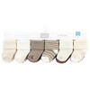 Hudson Baby Infant Boy Cotton Rich Newborn and Terry Socks, Beige Stripe 12 Pack - image 2 of 4