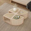 NicBex 4-Pc Modular Rattan Coffee Table, Convertible Round/Square with Storage, Solid Wood Frame Center Table for Small Living Room - 4 of 4