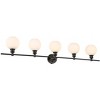Elegant Lighting Collier 5 light Black and Frosted white glass Wall sconce - 3 of 4