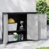 vidaXL Outdoor Storage Cabinet Gray and Black Polypropylene Medium - 2 of 4