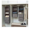grey4 layers 4-Shelf Hanging Closet Organizer Foldable Wardrobe Shoe Garment Storage Shelves Laundry Basket Cosmetics Storage Box For Bedroom Nursery - 3 of 4