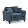 SEVOBAL Sofas Lazy Sofa Chair with Backrest and Armrests Comfortable Cushioned Single Chair for Living Room Bedroom, Blue, 35.2"*26.8"*18.5" - 2 of 4
