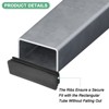 Unique Bargains Chair Leg Bar Stool Plastic Rectangle Hole Tubing End Plug Caps Black - 2 of 4