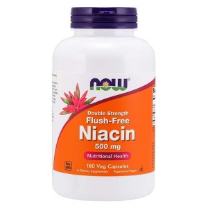 Flush-Free Niacin 500 mg by Now Foods  -  180 VegCap - 1 of 2