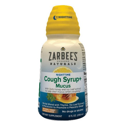 Zarbee S Naturals Nighttime Cough Syrup Mucus Reducer Dark