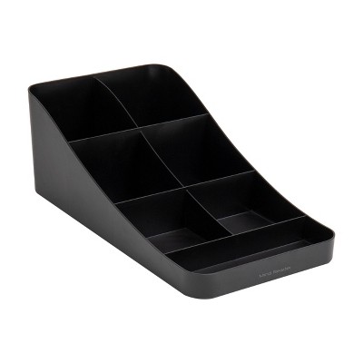 Mind Reader Black 7-Compartment Coffee Condiment Organizer
