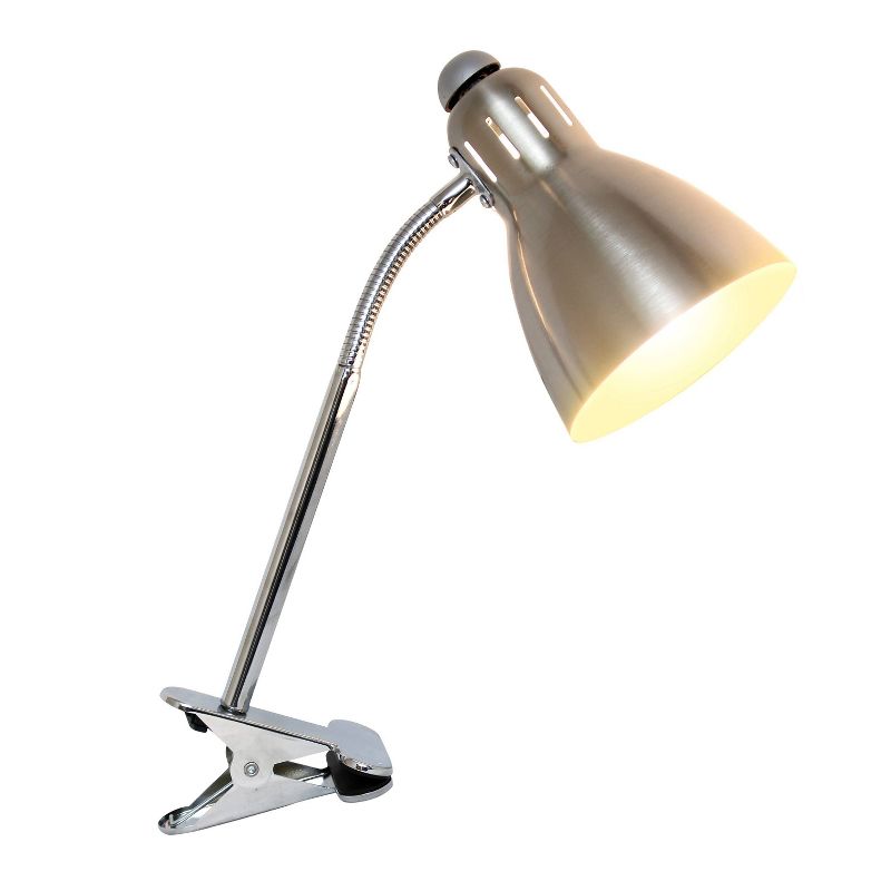 Adjustable Clip Light Desk Lamp Brushed Nickel Finish - Simple Designs, 2 of 4