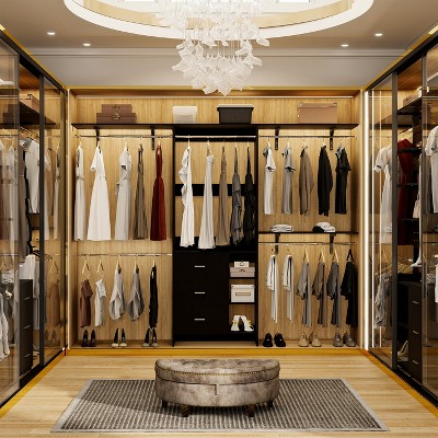 Aheaplus 96'' Wide Heavy-duty Closet Organizer System with Drawers and Tower Kit