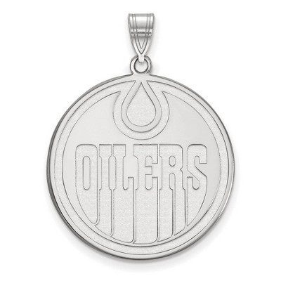 Black Bow Jewelry 14k White Gold Edmonton Oilers NHL Extra Large Pendant
