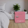 Frigidaire 1.6 Cubic Foot Stainless Steel Countertop Retro Bar Mini Fridge Refrigerator with Compact Freezer, Bottle Opener, and Reversible Door, Pink - 4 of 4