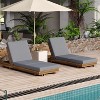 Christopher Knight Home Debra Outdoor 6-Position Adjustable Acacia Wood Chaise Lounge with Cushions (Set of 2) - 2 of 4
