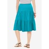 Woman Within Plus Size Elastic-Waist Knit Tiered Skirt - 3 of 4