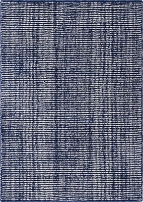 Blueberry and Ivory Hand-Knotted Wool Area Rug 2'2" x 3'1"