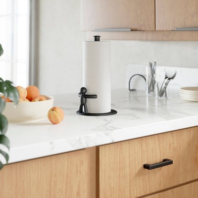 Buddy Black Metal Freestanding Paper Towel Holder