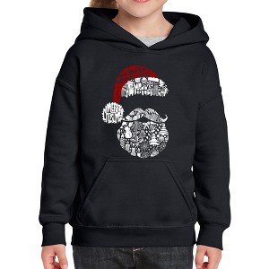 LA Pop Art Santa Pics - Girl's Word Art Hooded Sweatshirt - 1 of 4