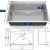 Drop-In Kitchen Sink, 16-Gauge 304 Stainless Steel Single Bowl with Drainboard, 10" Deep, Includes Bottom Grid & Drain Assembly - 2 of 4