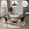 LeisureMod Bristol 35'' Modern Round Dining Table – Durable MDF Top and Wood-Transfer Walnut Steel Base for Kitchen, Dining Room, or Cafes - 2 of 4