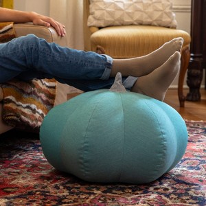 Jaxx Pumpkin Pouf - Luxurious Ottoman for Fall & Halloween Décor - 1 of 4