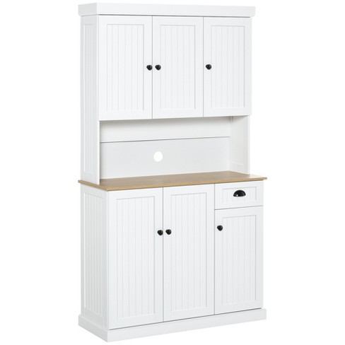 Kerrogee Buffet Kitchen Pantry Storage Cabinet Storage Hutch Acrylic Glass - 70.9x47.2 - White