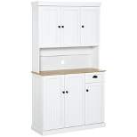 HOMCOM 71" Buffet with Hutch, Modern Kitchen Pantry Storage Cabinet with Microwave Oven Countertop, Drawer, and Cupboard