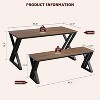 Dining Table Set for 4 with Marble Tabletop Kitchen Table with Benches Space Saving Dining Table Set - 3 of 4
