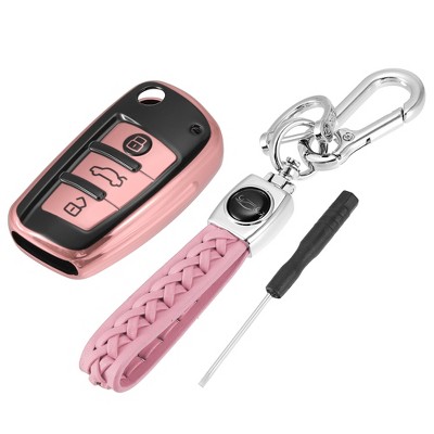 Unique Bargains 3 Button Remote with Keychain Key Fob Cover for Audi A1 A3 Q3 Q7
