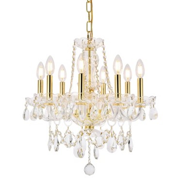 Elegant Lighting Princeton 8 light Gold Chandelier Clear Royal Cut Crystal